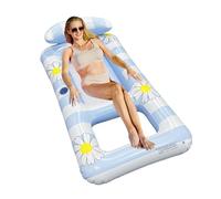 Balsa gonfiabile per piscina, poltrona galleggiante per adulti da 190 cm, letto ad acqua con supporto per la testa, sedia rilassante in PVC resistente, galleggiante portatile per cortile posteriore