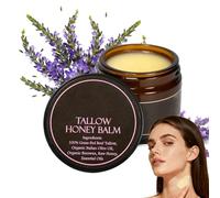 Balsamo a Base di Sego di Manzo Nutrito con Erba con Grezzo e Cera d'Api 57g, Crema Idratante per Idratazione e Nutrizione Profonda, Senza Oli (Lavender,1pcs)