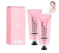 Bálsamo a limpiador de leche, limpiador facial 2 en 1, gel de limpieza instantáneo acuoso, limpia efectivamente la piel del maquillaje y las impurezas, hidratantes e hidratantes (2PCS)