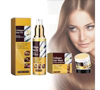 Balsamo all'olio di argan + Trattamento Per Capelli Al Collagene, Hair mask, siero per capelli secchi e danneggiati，Maschera per Capelli Secchi e Danneggiati, Maschera Capelli Lisciato（50ml + 100g）