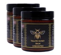 Balsamo biologico per carne di manzo Tallow con miele grezzo, crema idratante per pelle morbida e liscia, idratante naturale fatto a mano per viso e pelle profonda (3, M)