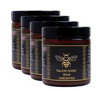 Balsamo biologico per carne di manzo Tallow con miele grezzo, crema idratante per pelle morbida e liscia, idratante naturale fatto a mano, per viso e pelle profonda (4, M)