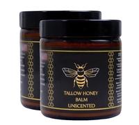 Balsamo biologico per carne di manzo Tallow con miele grezzo, crema idratante per pelle morbida e liscia, idratante naturale fatto a mano, per viso e pelle profonda (2, M)
