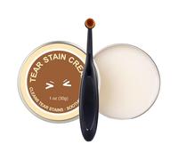 Balsamo detergente per gli occhi per cani - Crema detergente naturale contro le macchie lacrimali con pratico pennello, supporta le zone pulite degli occhi e il pelo curato per cuccioli e gatti