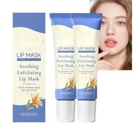 Balsamo di zucca peeling per labbra, cura idratante durante la notte, esfoliante delicato e maschera nutriente, idratazione intensa per labbra secche, cura delle labbra liscia e morbida (2 pezzi)