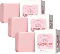 Balsamo in barra all'olio di ricino, shampoo solido, balsamo anti-crespo nutriente e lenitivo, detergente e anti-crespo, per tutti i tipi di capelli
