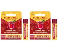 Balsamo labbra idratante Burt's Bees, all'aroma di Spritz ai mirtilli rossi (Cranberry Spritz), con cera d'api e vitamina E, edizione limitata natalizia, 4,25 g (Confezione da 2)