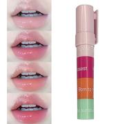 Balsamo Labbra Idratante, Stick Labbra Idratante 4 Colori con Finish Lucido Naturale, Effetto Lucido Naturale, Labbra Voluminose, Trattamento Anti-Sbavature per Donne