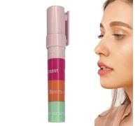 Balsamo Labbra per Donna, Stick Labbra Idratante 4 Colori con Finish Lucido Naturale, Effetto Lucido Naturale, Resistente allo Sbavamento, Ideale per Viaggi, Appuntamenti e Lavoro