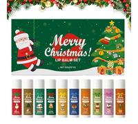 Balsamo Labbra Per Il Natale | Non Untuoso 10 Profumi Per Tutte Le Età | Balsami Idratanti Labbra Secche Natalizi,per Mogli Fidanzate Madri Amiche Sorelle Appuntamenti Pendolari Viaggi Raduni