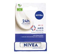 NIVEA Med Repair Rossetto idratante con burro di karité, oli e vitamine deodoranti SPF 15; 4,8 g