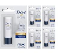 Balsamo Labbra Stick | Dove Nourishing Lipcare 4,8g | Essential Intensiv | Burrocacao | PACCO da 4