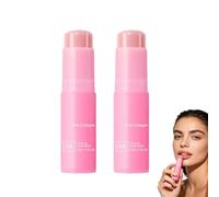 Balsamo multi-volume rosa al collagene, stick multi-balsamo antirughe coreano, levigante istantaneo, volumizzante, rimpolpante, idratante e rassodante per viso, occhi, labbra e collo. (2PCS)