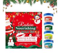 Balsamo Per Labbra,4 Pezzi Non Untuoso Natale - Kit Crema Labbra Morbidente Donne | Per Mattina Notturno Inverno Donne Ragazze Uomini Anno Nuovo San Compleanno