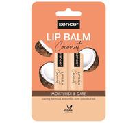 Balsamo per labbra al cocco, vegano, balsamo per labbra al cocco contro le labbra secche per donne e uomini, Sence Beauty Lip Balm Coconut, Lipstick, cosmetici Skin Care Lipbalm, (2 x 4,3g)