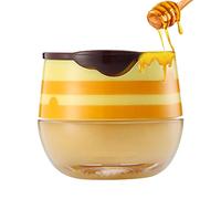 Balsamo per labbra al miele, delicato vaso per miele per labbra con pennello per labbra, idratante, sfumare le labbra, texture liscia con attraente aroma di miele per ragazze e donne lingjiong