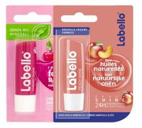 Balsamo per labbra da 4,8 g Mix di Gusti - Confezione da 2 Labello - Cherry Shine & Peach Shine - cura delle labbra e idratazione a lunga durata per 24 ore