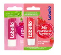 Balsamo per labbra da 4,8 g Mix di Gusti - Confezione da 2 Labello Strawberry Shine & Cherry Shine - Arricchiti con oli naturali, cura delle labbra e idratazione a lunga durata per 24 ore