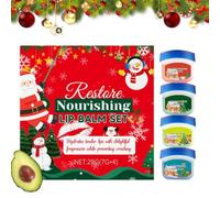 Balsamo Per Labbra Per Le Feste 4 Pezzi Non Untuoso Natale | Kit Crema Labbra Morbidente Donne Per Notturno Inverno Donne Ragazze Uomini Anno Nuovo San Compleanno