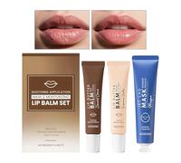 Balsamo Per Labbra,Set Di Creme Idratanti | Set Cura Labbra con Maschera Viso - Per Donne Ideale per Viaggi Trasferte Festività San e Trucco