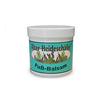 Balsamo per piedi rinfresca e rivitalizza i piedi in modo sostenibile, estratti vegetali di eucalipto, camomilla, salvia e melissa, scatola, rosmarino, ovaio e hechel "Alter Heideschäfer", barattolo da 250 ml, sigillato con pellicola di alluminio