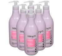 Balsamo RIGENERANTE Cheratina, Capelli Trattati e Sfibrati. Con Cheratina e Cellule Staminali Vegetali. Formula Professionale Con acido Ialuronico 500ml (6 Flaconi)