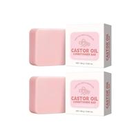 Balsamo Solido all'Olio di Ricino, Balsamo Naturale Nutriente e Lenitivo, Saponetta Solida Detergente, Idratante, Ammorbidisce i Capelli Secchi e Danneggiati