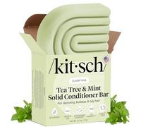 Balsamo solido naturale per capelli ricci, ondulati e fini con menta e tea tree, balsamo organico chiarificante e detergente, adatto per tingere i capelli, zero residui, vegano,