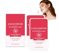Balsamo Solido Profumo Solido Profumo Balsamo Tascabile Portatile, Profumi da Viaggio Portatili Non untuoso e Fragranza Naturale Forte e Duratura (2 pezzi, Fiore di Prugna)