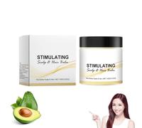 Balsamo stimolante per cuoio capelluto e capelli, nutre cuoio capelluto e capelli, miscela di burro di karitè e burro di mango, balsamo per capelli e capelli nourishing & idratante (1 pezzo)
