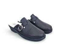 Balsat | Zoccolo sanitario, pelle perforata, antiscivolo con zeppa, realizzato in Spagna, blu o bianco, blu, 40 EU