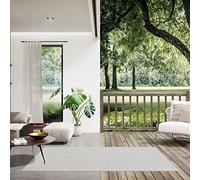 BALTA Tappeto da esterno, Tinta Unita, tappeto a tessitura piatta ideale per esterni in terrazza o interni in soggiorno - camera, tessuto a macchina, polipropilene, 140 x 200 cm, grigio