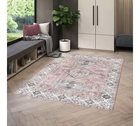 BALTA Tappeto design contemporaneo stampato vintage rosa per interni - soggiorno - camera da letto, tappeto 160 x 230 cm, antico medaglione, tessitura meccanica 100% poliestere, 160 x 230 cm, grigio -