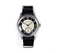 Baltany Smoking Retro Watch 36mm Sub Second 60s Mini Popolare Dress Watches Acciaio Inox Cinturino in Pelle Orologio Da Polso, Nylon., Movimento al quarzo