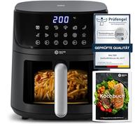 Balter Friggitrice ad aria calda Airfryer, 5,5 l, friggitrice ad aria calda XXL con finestra di visualizzazione, 12 programmi, tutto in 1 Air Fryer incl. 100 ricette, HL-551T