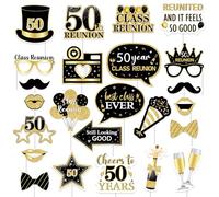 Balterever 24 pezzi di 50a classe Reunion Photo Booth Puntelli 50a Classe Riunione Decorazioni el 1975 Riunione di Classe 1975 Riunione Selfie Puntelli per 1975 Riunione di Scuola Superiore