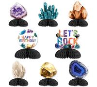 Balterever Centrotavola a nido d'ape per compleanno geologico, gemme e minerali, decorazioni per feste, rocce, geologia, decorazioni per la tavola di compleanno, decorazioni per feste di compleanno,