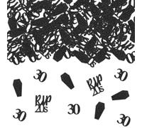 Balterever Coriandoli neri da tavolo per 30° compleanno, 200 pezzi "Rip to My 20s", coriandoli glitterati, decorazione per lapide, decorazioni funerarie per la mia gioventù, per feste di 30°