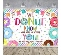 Balterever Donut Going Away Decorazione per feste We Donut Know What We Would Do Without You Decorazioni con i Donut Want to Say Goodbye Sfondo per laurea Trasferimento Pensionamento Addio Festa