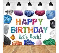 Balterever Geologia Decorazioni per feste di compleanno per ragazzi e ragazze Decorazioni per feste di compleanno a tema di cristallo Geologia Festa di compleanno Banner sfondo per rocce Geologia
