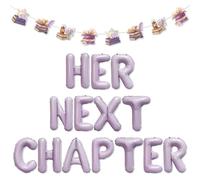 Balterever Her Next Chapter - Set di striscioni per feste e palloncini in lamina viola, per addio al nubilato, decorazioni per ingresso, 40,6 cm, per feste in interni ed esterni, include nastro