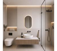 Baltica Design Aluma specchio 50x100 cm ovale con illuminazione nero 5904107934426