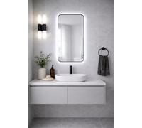Baltica Design Stone Aura specchio 60x90 cm con illuminazione nero 5904107932811