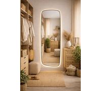 Baltica Design Stone Calm specchio 50x155 cm con illuminazione nero 5904107933283