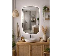 Baltica Design Stone Calm specchio 60x90 cm con illuminazione nero 5904107932620