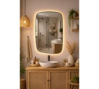 Baltica Design Stone Calm specchio 60x90 cm con illuminazione nero 5904107932644
