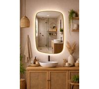 Baltica Design Stone Calm specchio 60x90 cm con illuminazione oro 5904107932651