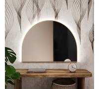 Baltica Design Tiny Border Semi Round specchio 80x40 cm con illuminazione oro 5904107925783
