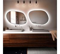 Baltica Design Tiny Borderbright Stain IV specchio 90x64 cm con illuminazione argento 5904107903330