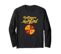 Baltimora Maryland Retro Athletic Sport Tipografia Maglia a Manica